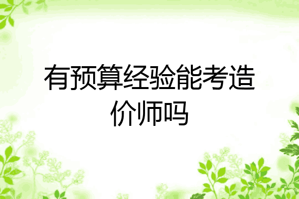 有预算经验能考造价师吗