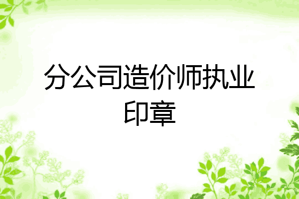 分公司造价师执业印章