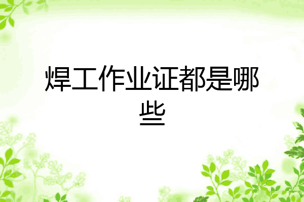 焊工作业证都是哪些