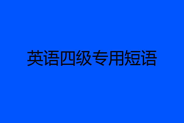 英语四级专用短语