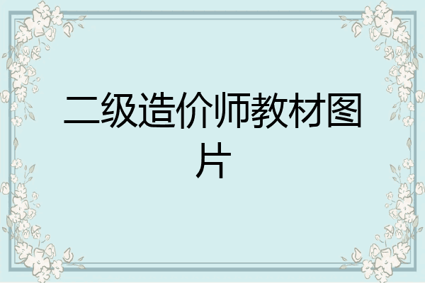 二级造价师教材图片