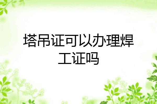 塔吊证可以办理焊工证吗