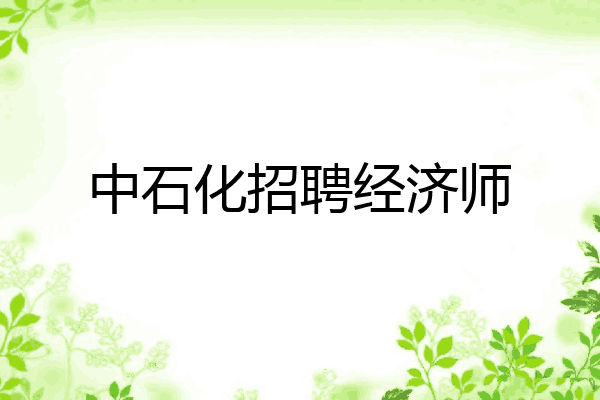 中石化招聘经济师