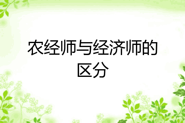 农经师与经济师的区分