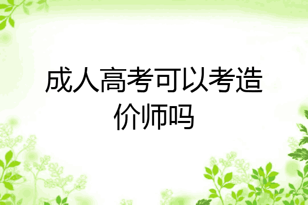 成人高考可以考造价师吗