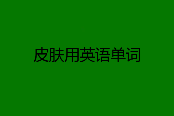 皮肤用英语单词