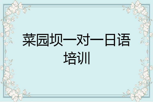 菜园坝一对一日语培训