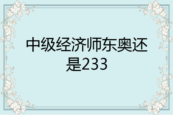 中级经济师东奥还是233