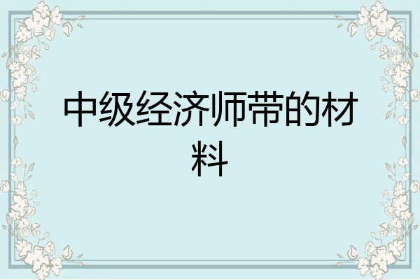中级经济师带的材料
