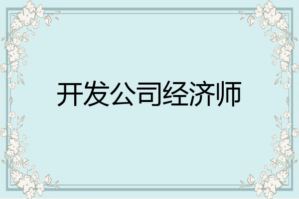 开发公司经济师