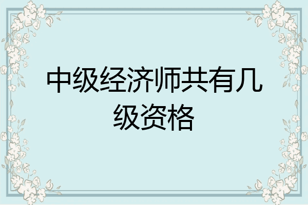 中级经济师共有几级资格