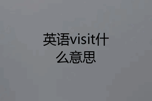 英语visit什么意思