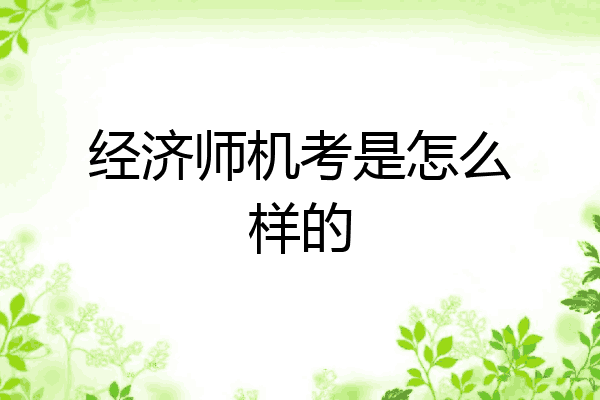 经济师机考是怎么样的