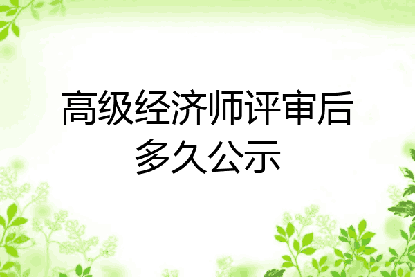 高级经济师评审后多久公示