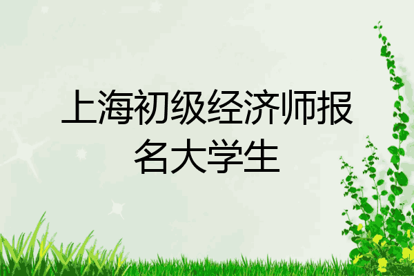 上海初级经济师报名大学生