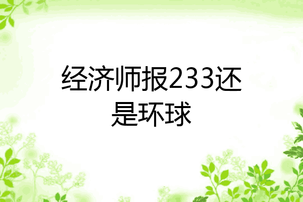 经济师报233还是环球