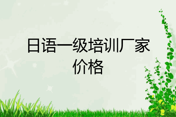 日语一级培训厂家价格