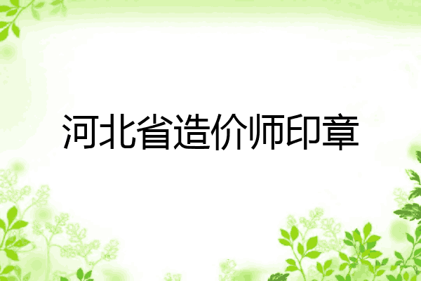 河北省造价师印章