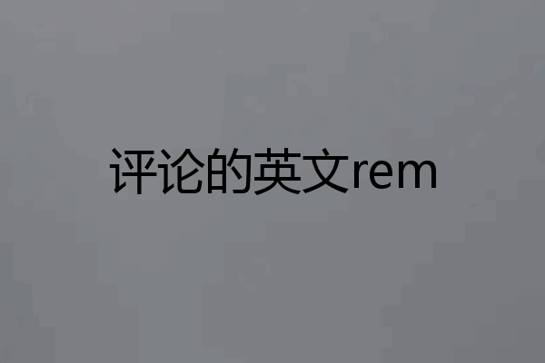 评论的英文rem