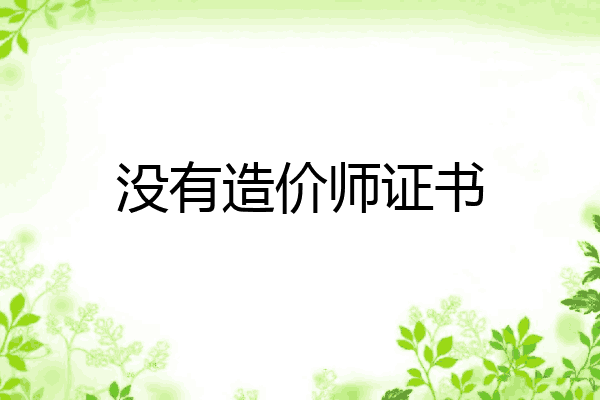 没有造价师证书