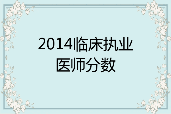 2014临床执业医师分数