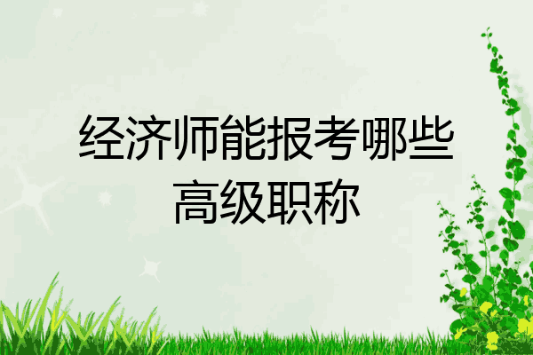 经济师能报考哪些高级职称