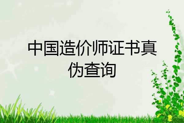 中国造价师证书真伪查询