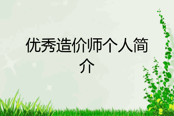 优秀造价师个人简介