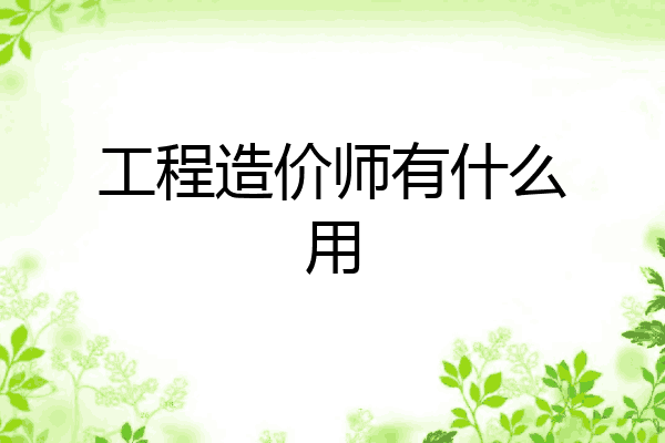 工程造价师有什么用