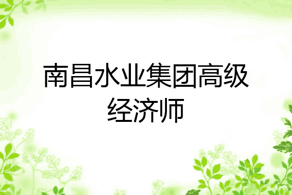 南昌水业集团高级经济师