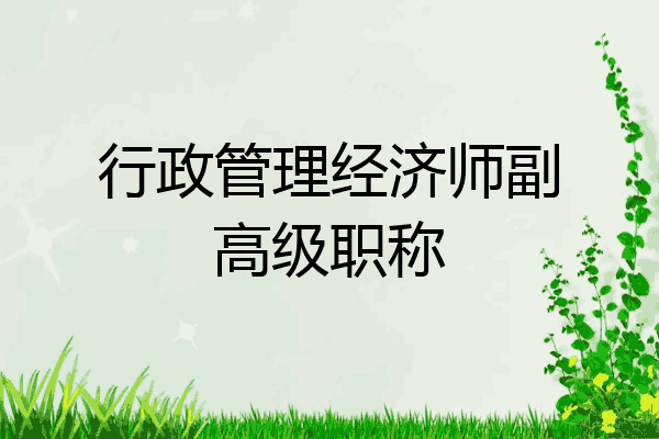 行政管理经济师副高级职称