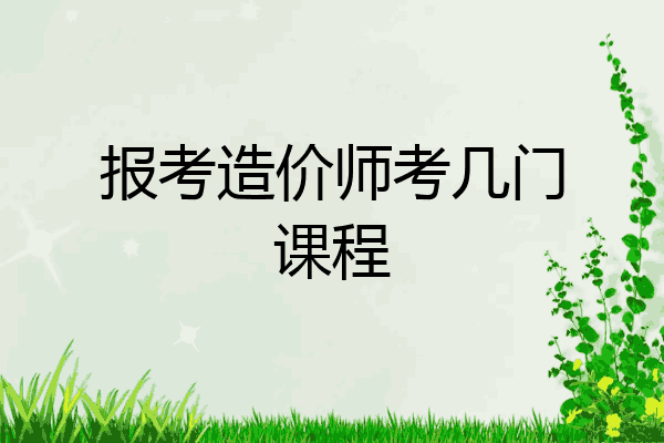 报考造价师考几门课程