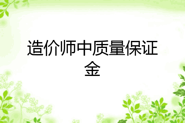 造价师中质量保证金