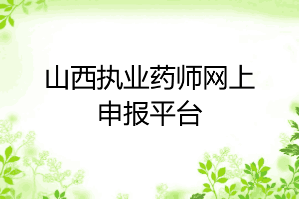 山西执业药师网上申报平台