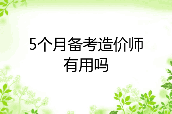 5个月备考造价师有用吗