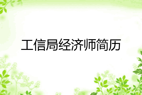 工信局经济师简历