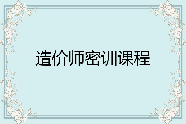 造价师密训课程