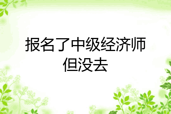 报名了中级经济师但没去