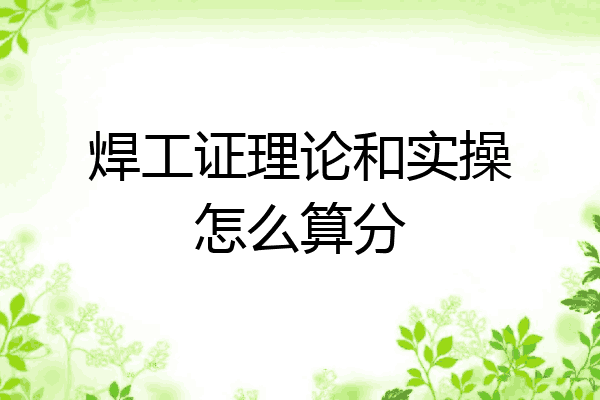 焊工证理论和实操怎么算分