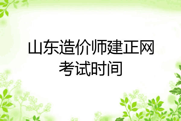 山东造价师建正网考试时间
