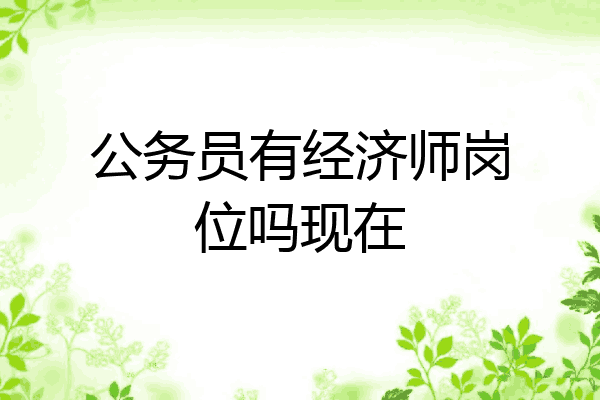 公务员有经济师岗位吗现在