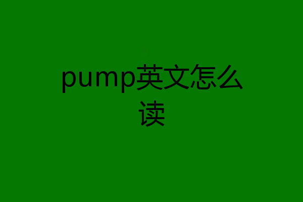 pump英文怎么读