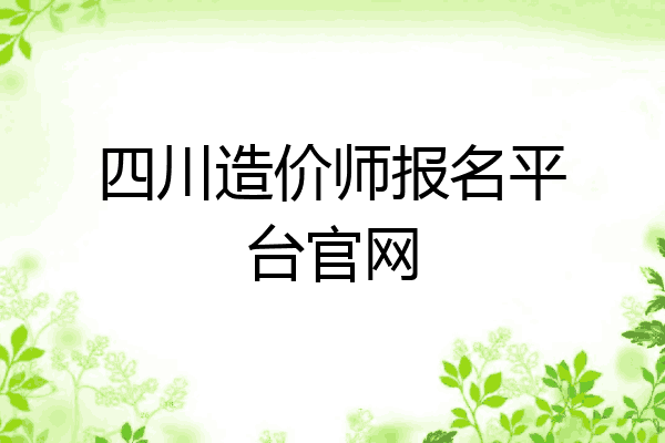 四川造价师报名平台官网