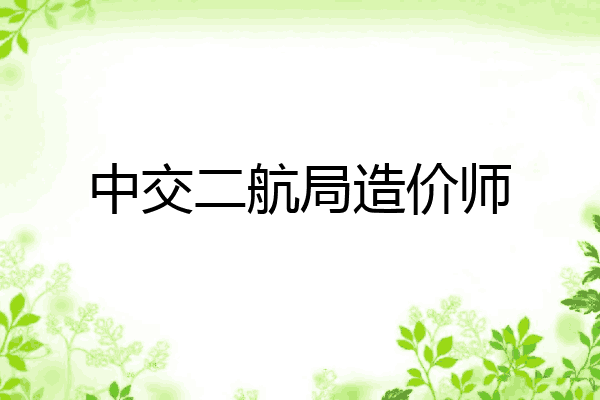 中交二航局造价师