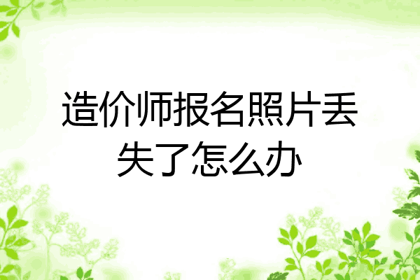 造价师报名照片丢失了怎么办