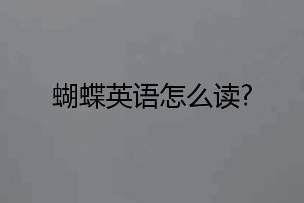 蝴蝶英语怎么读?