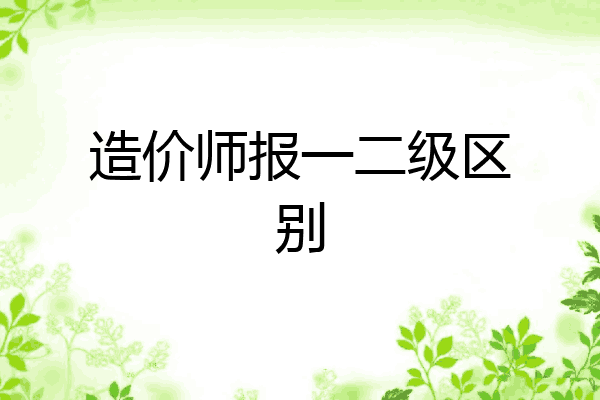 造价师报一二级区别