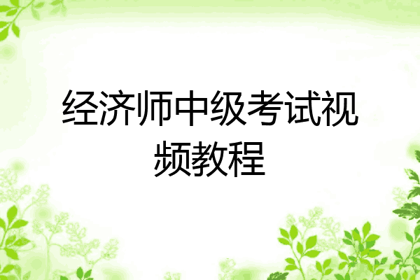 经济师中级考试视频教程