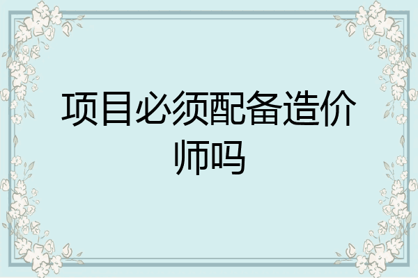 项目必须配备造价师吗