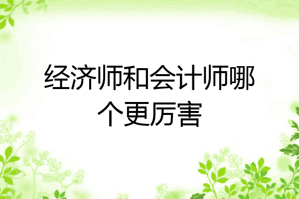 经济师和会计师哪个更厉害